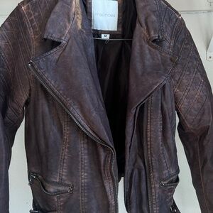 Dark Brown Faux Leather Jacket
